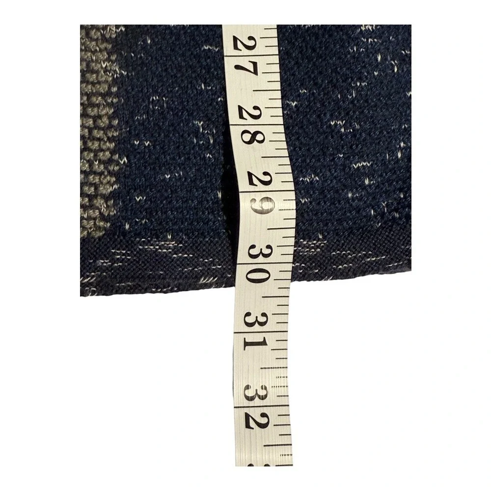 NIC+ZOE Geometric Print Open‎ Front Cardigan Sweater Blue Grey XS